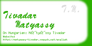 tivadar matyassy business card